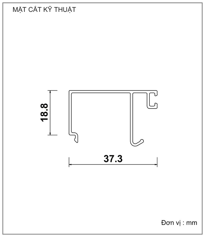 Mặt cắt nhôm Xingfa hệ 55 – Profile C3295 — hình 1/2
