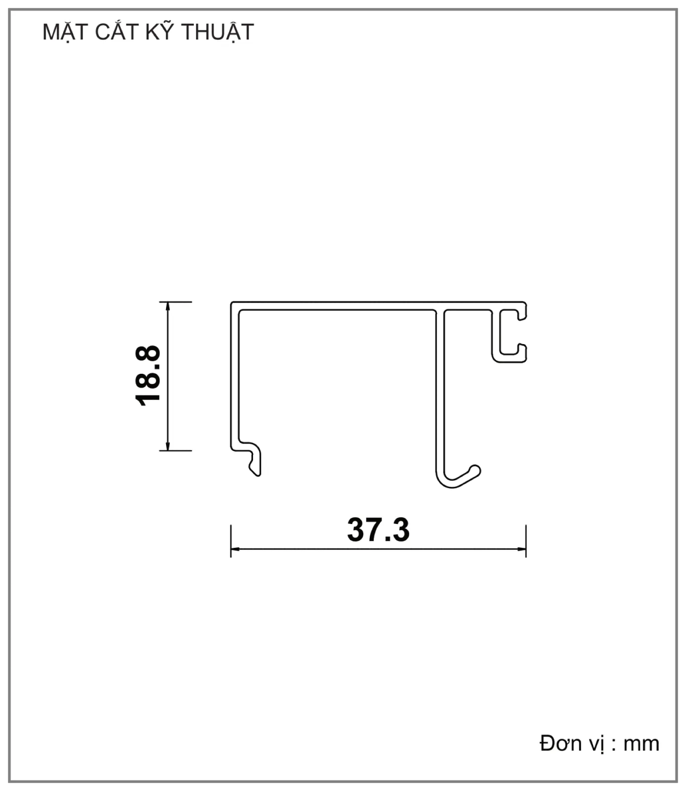 Mặt cắt nhôm Xingfa hệ 55 – Profile C3295 — hình 1/2, xem đầy đủ