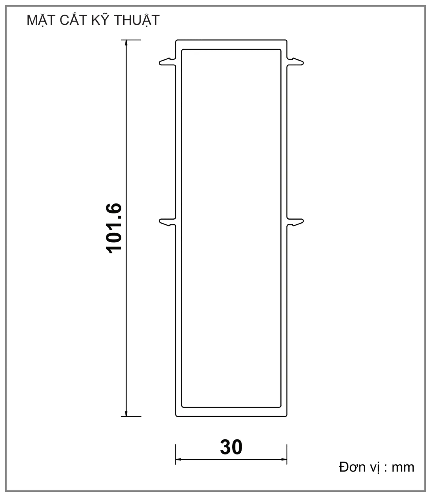 Mặt cắt nhôm Xingfa hệ 55 – Profile C3310 — hình 1/2, xem đầy đủ