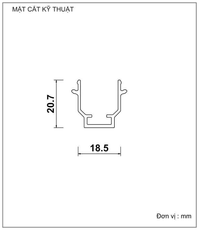 Mặt cắt nhôm Xingfa hệ 55 – Profile D23158 — hình 1/2