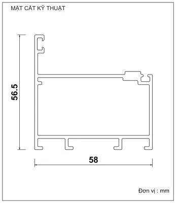 Mặt cắt nhôm Xingfa hệ 63 – Profile F606