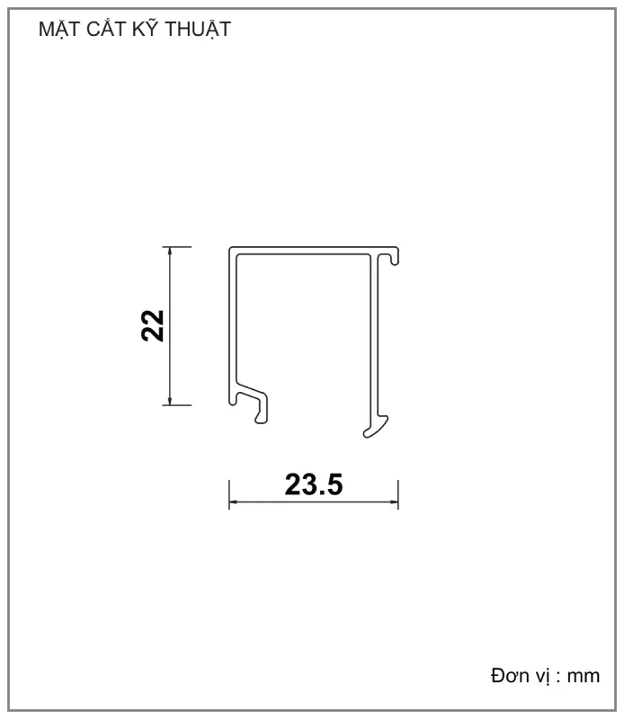 Mặt cắt nhôm Xingfa hệ 63 – Profile F521 — hình 1/2