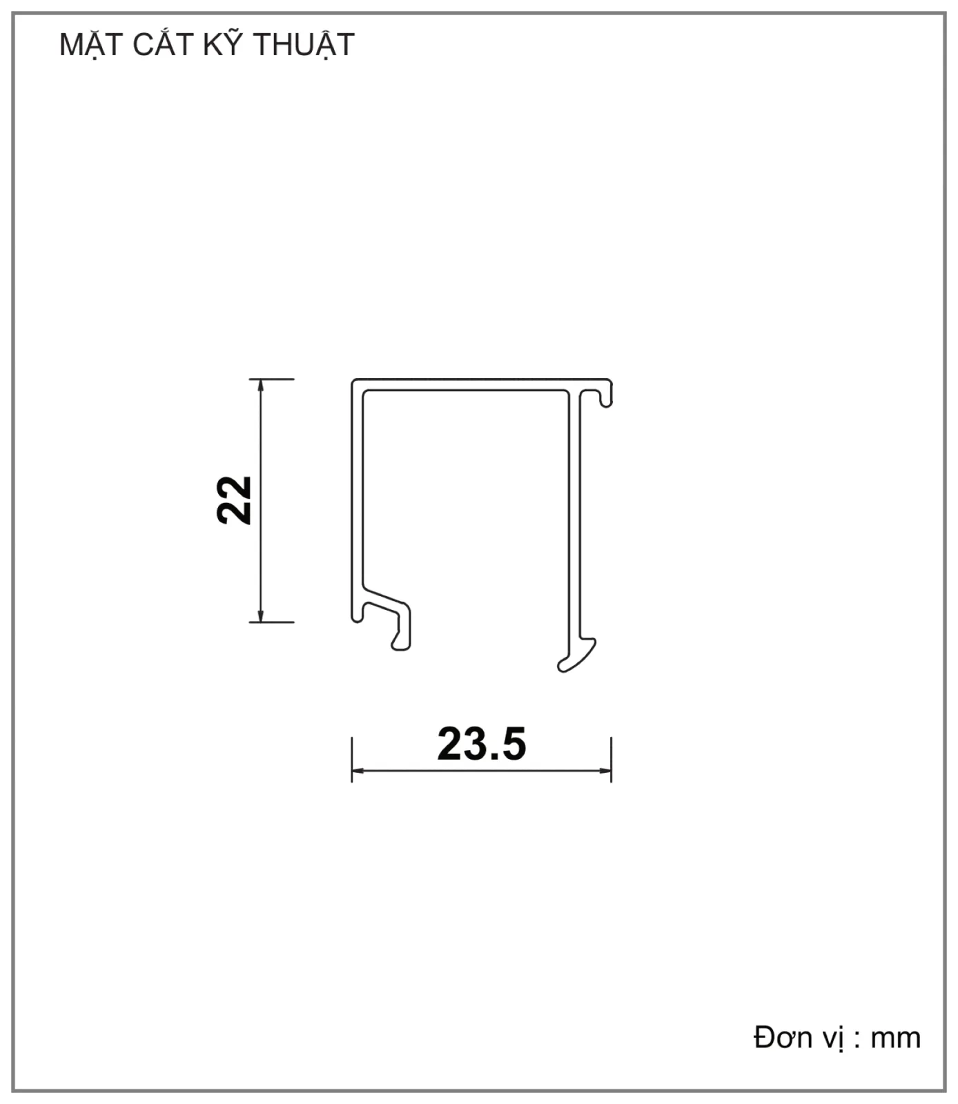 Mặt cắt nhôm Xingfa hệ 63 – Profile F521 — hình 1/2, xem đầy đủ
