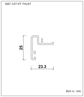 Mặt cắt nhôm Xingfa hệ 63 – Profile F520