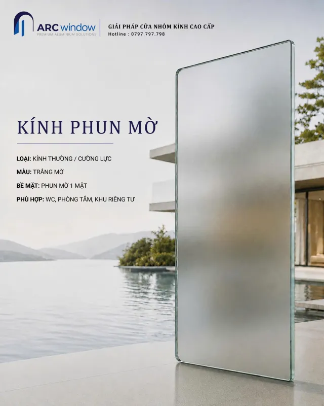 Kính phun mờ cho cửa WC, phòng tắm và vách ngăn — hình 1/2