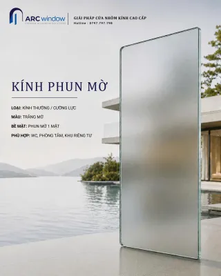 Kính phun mờ cho cửa WC, phòng tắm và vách ngăn