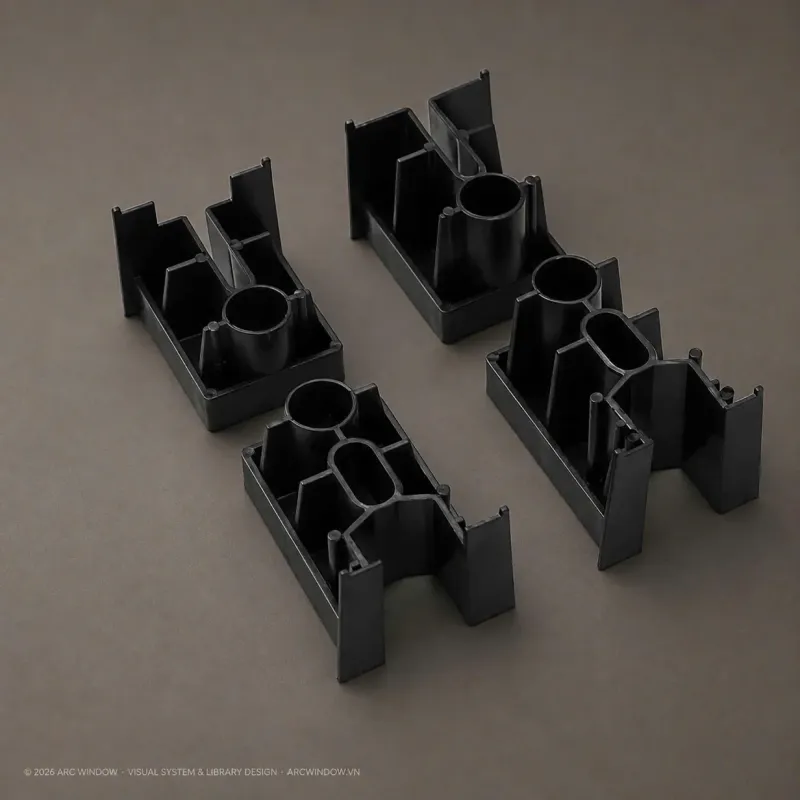 Bộ phụ kiện KinLong cửa đi lùa 2 cánh khoá tay gạt đa điểm Xingfa hệ 93 — hình 5/6