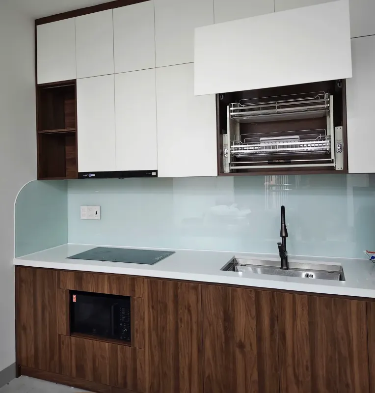 Kính bếp màu Trắng Xanh Đà Nẵng — hình 1/4