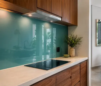 Kính bếp màu Xanh Ngọc Đà Nẵng
