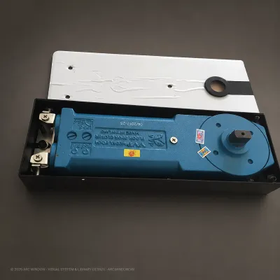 Bộ phụ kiện bản lề sàn cửa kính 1 cánh