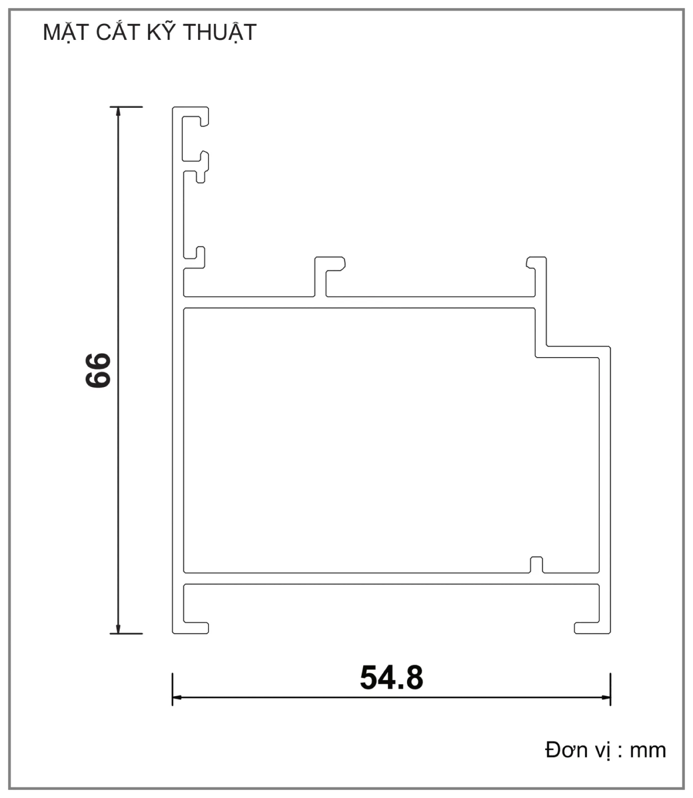 Mặt cắt nhôm Xingfa hệ 55 – Profile C3328 — hình 1/2, xem đầy đủ